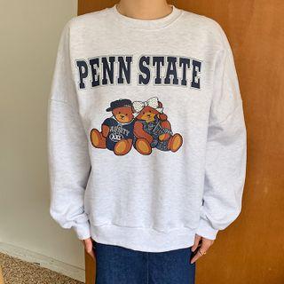 Bear Print Oversize Sweatshirt