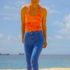 Halter-neck Tie-dye Print Top