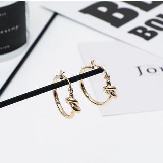 Knit Hoop Earring As Shown In Figure - One Size