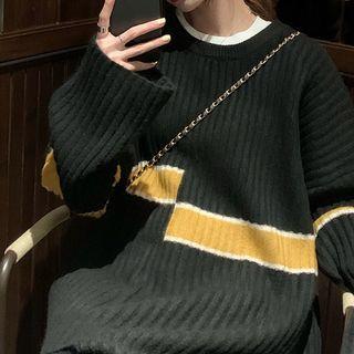 Color Block Oversize Sweater / Wide-leg Pants