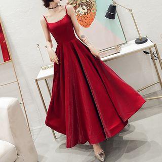 Plain Sleeveless A-line Evening Gown