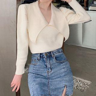 Ribbed Paneled Sweater