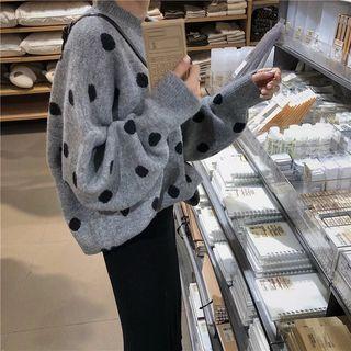 Dotted Sweater / Knit Midi Skirt / Set