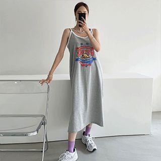 Contrast Strap Printed Dress