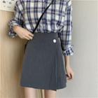 Pleated Mini Pencil Skirt