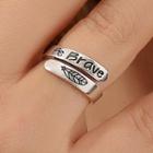 Arrow / Feather Engraved Alloy Open Ring