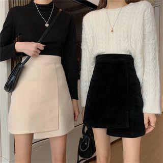 A-line Wrap Mini Skirt