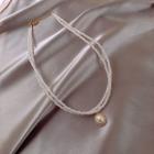 Faux Pearl Layered Necklace White & Gold - One Size