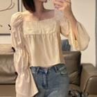 Puff-sleeve Blouse Light Yellow - One Size