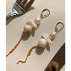 Faux-pearl Chain Dangle Earrings Ivory - One Size