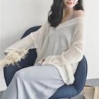 Plain Midi Tank Dress / Plain V-neck Sweater