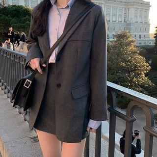 Single-breasted Blazer / Mini Fitted Skirt / Set
