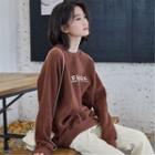 Crewneck Printed Letter Long-sleeve Sweater