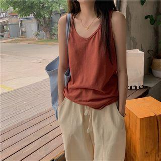 Loose-fit Plain Sleeveless Top