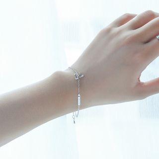Bow Sterling Silver Bracelet Silver - One Size