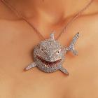 Rhinestone Shark Necklace
