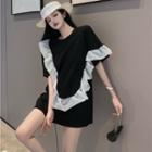 Short-sleeve Ruffle Dress As Figure - One Size