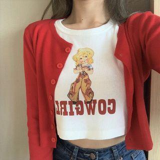 Cropped T-shirt / Cardigan