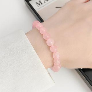 Bead Faux Crystal Bracelet Pink - One Size