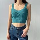 Cable Knit Crop Tank Top