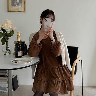 Plus Size Corduroy Tiered Dress