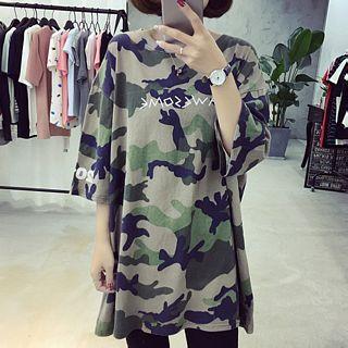 Short Sleeve Printed Dress