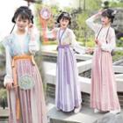 Flower Embroidered Hanfu Blouse / Maxi Skirt / Midi Light Jacket / Set