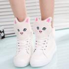 Cat-accent Lace-up Sneakers
