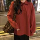 Long-sleeve Polo Shirt / Wide-leg Cropped Pants