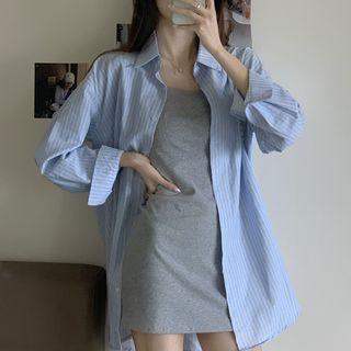 Striped Shirt / Mini Tank Dress