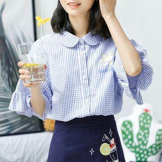 Printed Check Short-sleeve Shirt