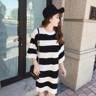 Striped Chunky Knit Dress
