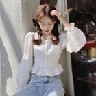 Ruffle Hem Blouse White - One Size