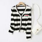 Numbering Striped Cardigan