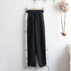 Embroidered Bungee Cord Pants