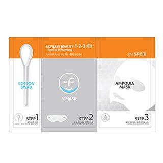 The Saem - Express Beauty 1-2-3 Kit (peel & V Firming) Cotton Swab 2.5ml + V Mask 1pc + Ampoule Mask 22ml