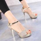 Glitter Ankle Strap High-heel Sandals