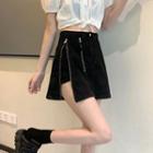 Denim Zip Mini A-line Skirt