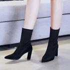Pointed High-heel Short Boots