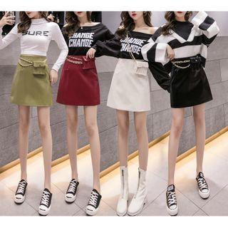 Chained A-line Skirt With Pouch