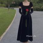 Short-sleeve A-line Dress / Gloves / Set