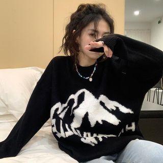 Round-neck Snowberg Lettering Sweater