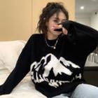Round-neck Snowberg Lettering Sweater