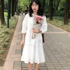 Lace Trim 3/4-sleeve Dress