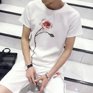 Short-sleeve Rose Print T-shirt