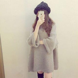 Chunky Knit Plain Long Sweater