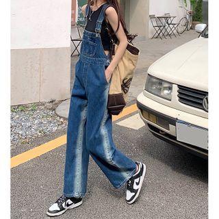 Gradient Straight Leg Denim Jumper Pants