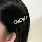 Rhinestone Alloy Disc Hair Clip 01 - One Shape Frog Button - One Size