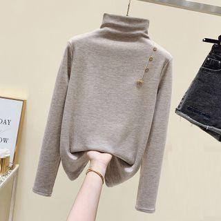 Semi High-neck Cashmere Long-sleeve Top