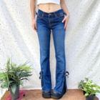 Side-vent Washed Jeans